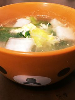 カブとチンゲン菜でふわふわ卵スープ-レシピのメイン写真