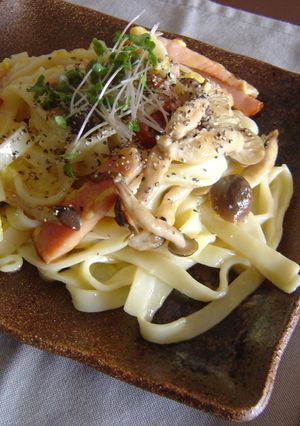 きしめん豆腐カルボナーラ-レシピのメイン写真