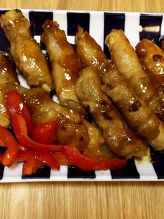 レンジで簡単♪茄子&玉ねぎの肉巻き♪-レシピのメイン写真
