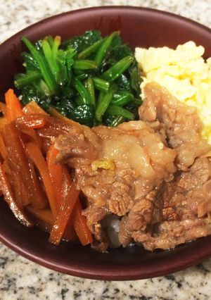 美味しいナムルで「ビビンパ風?」丼-レシピのメイン写真