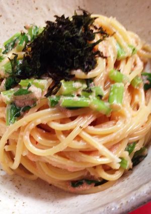 カブの葉・明太子パスタ-レシピのメイン写真