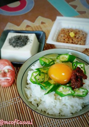 朝はオクラと味噌で卵かけご飯♪-レシピのメイン写真