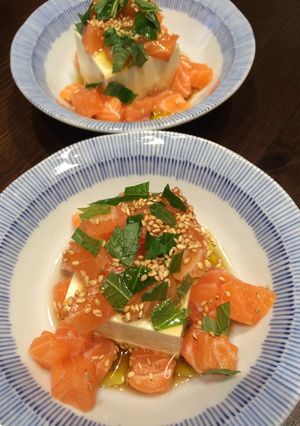 冷奴アレンジ☆贅沢薬味サーモンのっけ-レシピのメイン写真