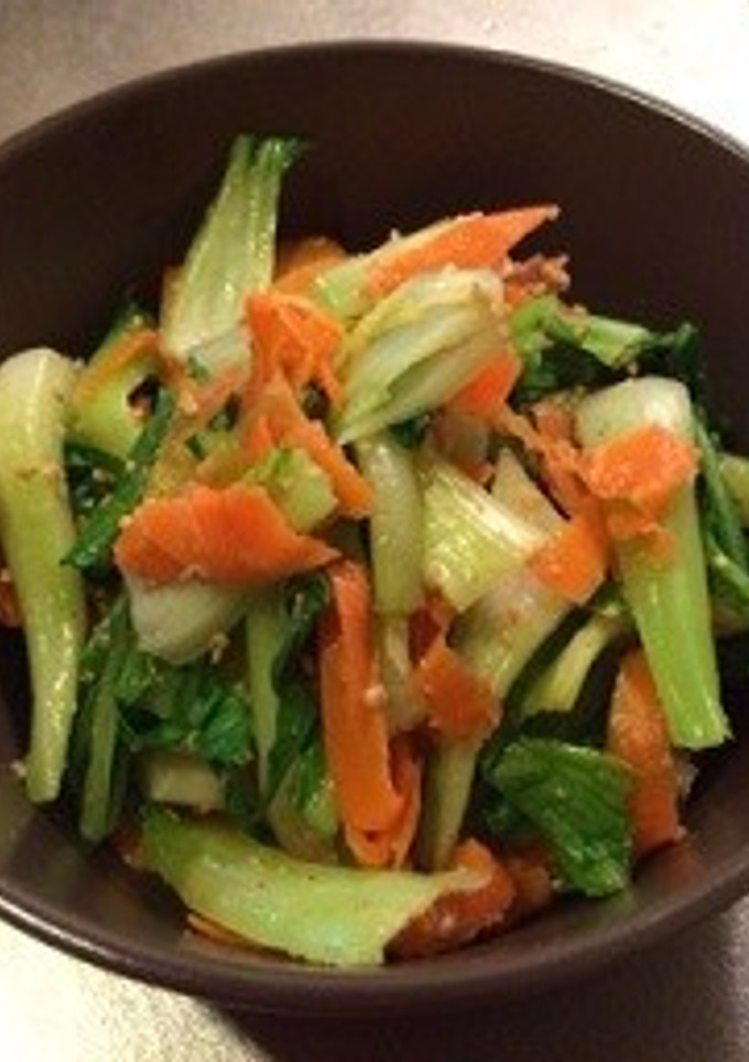 ぴらにんじんと青梗菜の胡麻和え-レシピのメイン写真