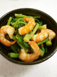 なばなとエビのわさびしょう油和え-レシピのメイン写真