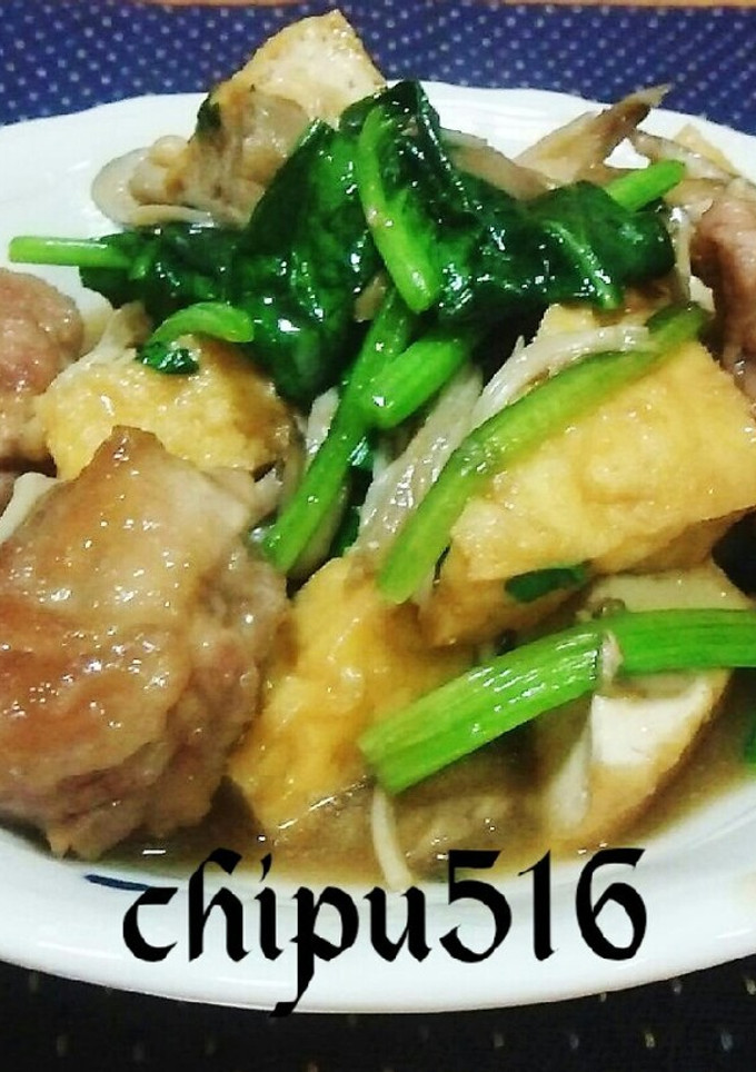 簡単 豚小間肉と厚揚げの煮物-レシピのメイン写真