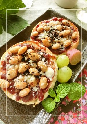 ココナッツ香る❀蒸大豆×粒あんトースト-レシピのメイン写真