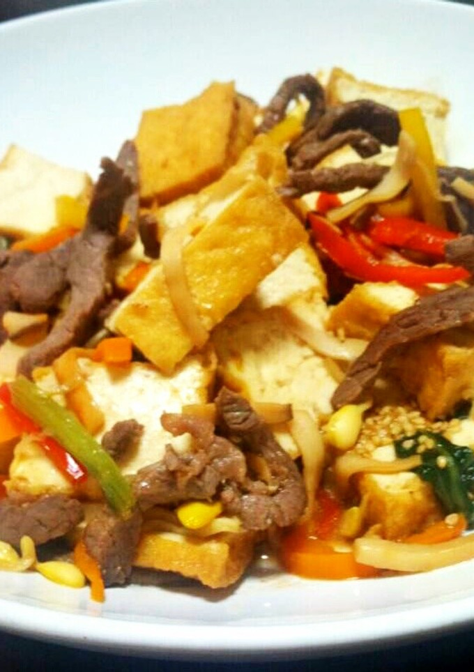 厚揚げと野菜の牛肉オイスター炒め-レシピのメイン写真