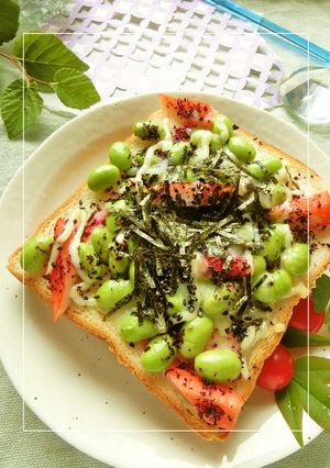 枝豆×かにかまの海苔・ゆかりトースト-レシピのメイン写真