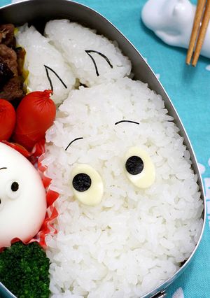 お弁当箱にご飯を詰めて☆ムーミンキャラ弁-レシピのメイン写真