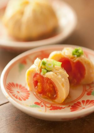 ミニトマトの茶巾絞り、たまとま！-レシピのメイン写真