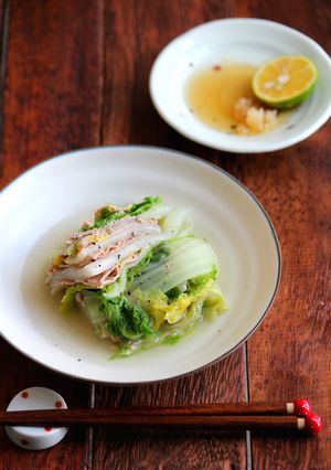 レンジでチンするだけ！豚と白菜の重ね蒸し-レシピのメイン写真
