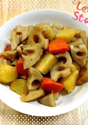 さつまいもとレンコンの煮物-レシピのメイン写真