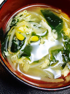 やさしい味♪わかめともやしの卵スープ-レシピのメイン写真