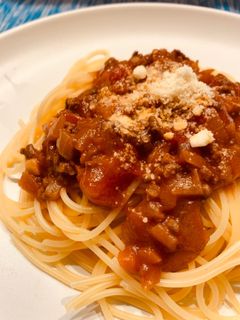 腹ペコ男子パクパク!ミートソースパスタ-レシピのメイン写真
