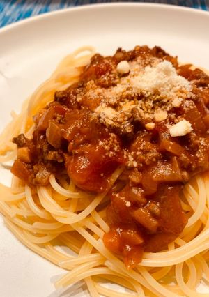 腹ペコ男子パクパク！ミートソースパスタ-レシピのメイン写真