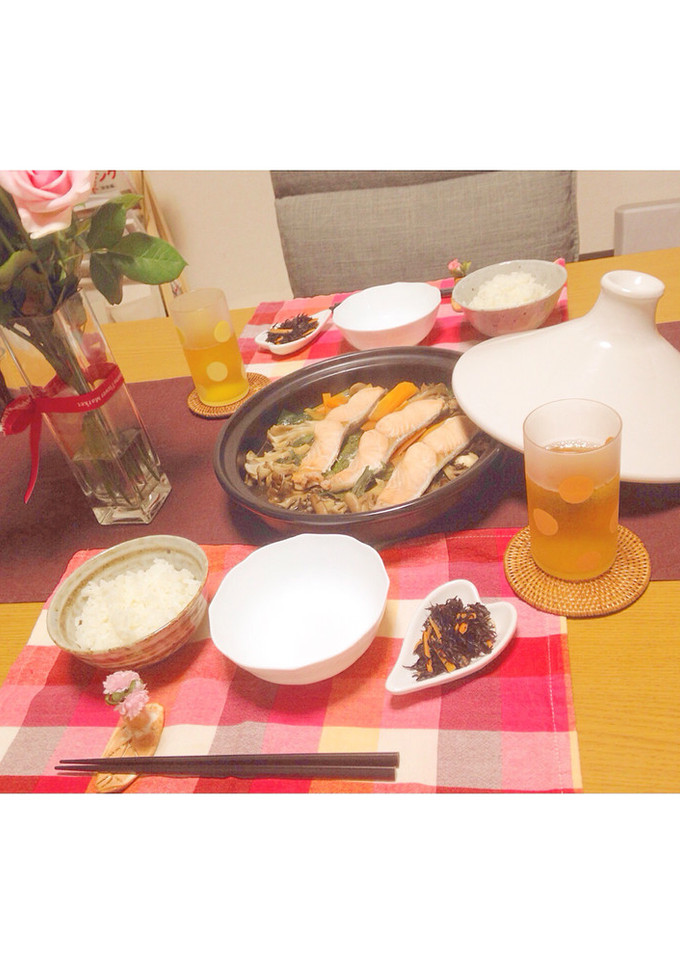 タジン鍋の簡単鮭と野菜の蒸し料理-レシピのメイン写真