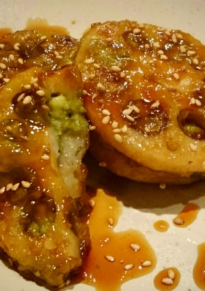 蓮根とアボカドのトロッと甘辛はさみ焼き-レシピのメイン写真