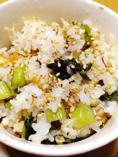 アジと野沢菜の混ぜご飯-レシピのメイン写真