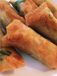 柿と春菊の春巻き-レシピのメイン写真