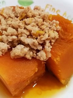 ほっこり甘辛❤かぼちゃの鶏そぼろ煮物♪-レシピのメイン写真