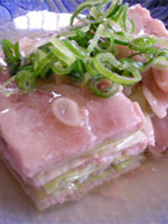 豚バラ肉とキャベツの重ね蒸し 和風の餡で-レシピのメイン写真
