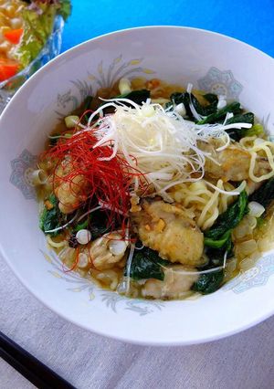 飲み干す旨さ♡牡蠣のガリバタ塩ラーメン！-レシピのメイン写真