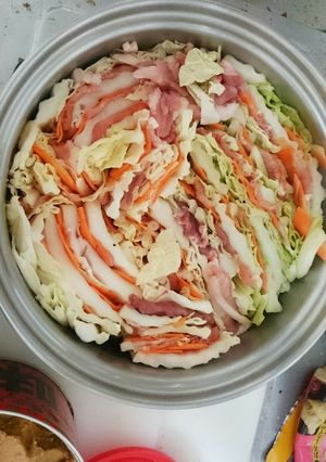 豚肉、白菜と人参のミルフィーユ鍋-レシピのメイン写真