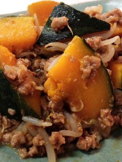 大豆のお肉でヘルシー♪南瓜のそぼろ炒め-レシピのメイン写真