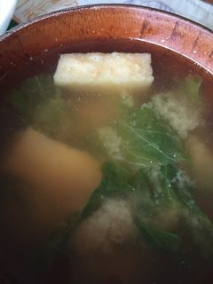 京あげと青梗菜のお味噌汁-レシピのメイン写真