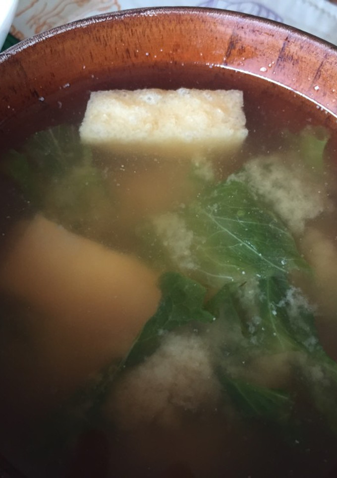 京あげと青梗菜のお味噌汁-レシピのメイン写真
