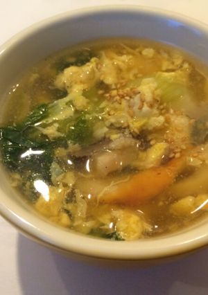 ＊チンゲン菜と竹輪のふわとろ卵スープ＊-レシピのメイン写真
