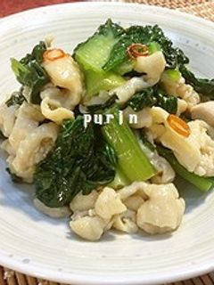 節約料理♪鶏皮とターサイのエスニック炒め-レシピのメイン写真
