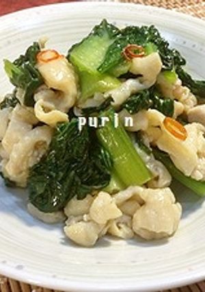 節約料理♪鶏皮とターサイのエスニック炒め-レシピのメイン写真