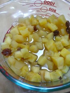さつまいも×りんご×レーズンのレンジ煮-レシピのメイン写真
