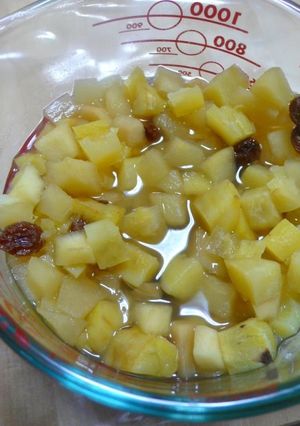 さつまいも×りんご×レーズンのレンジ煮-レシピのメイン写真