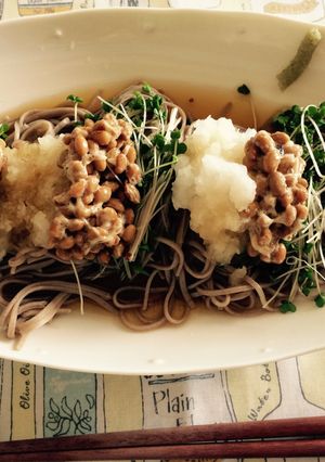 納豆おろしスプラウトぶっかけ蕎麦-レシピのメイン写真