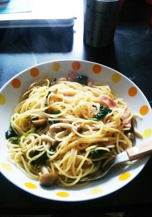 ベーコンとほうれん草のペペロンチーノ-レシピのメイン写真