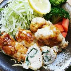 รูปของ 揚げない！ささみのしそチーズ☆バター醤油