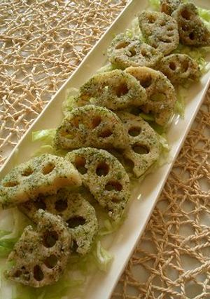 れんこんの青のり焼き-レシピのメイン写真