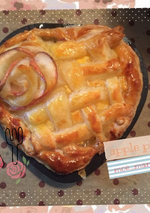 ハート型♡りんごでバラ❁﻿アップルパイ-レシピのメイン写真