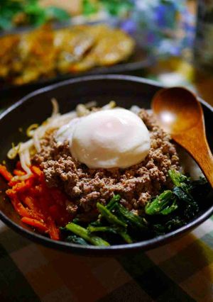 豆腐入りそぼろでヘルシービビンバ-レシピのメイン写真