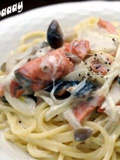 鮭ときのこのクリームパスタ-レシピのメイン写真