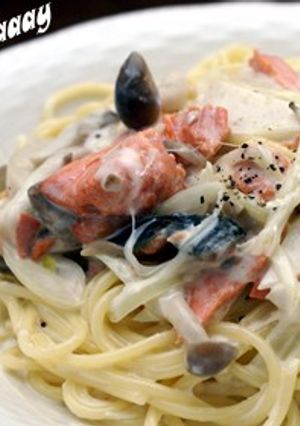 鮭ときのこのクリームパスタ-レシピのメイン写真