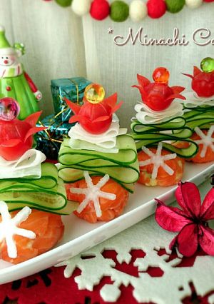 サーモンdeクリスマスツリーのピンチョス-レシピのメイン写真
