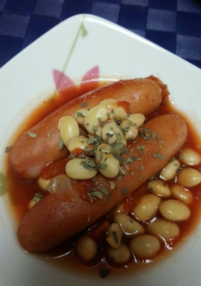 包丁いらず！大豆とソーセージのトマト煮-レシピのメイン写真