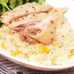 รูปของ 炊飯器で☆鶏モモ肉でトウモロコシごはん☆