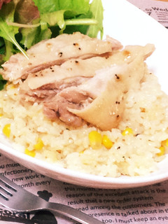 炊飯器で☆鶏モモ肉でトウモロコシごはん☆-レシピのメイン写真