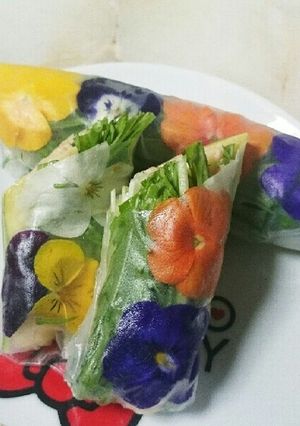 エディブルフラワーの生春巻き-レシピのメイン写真
