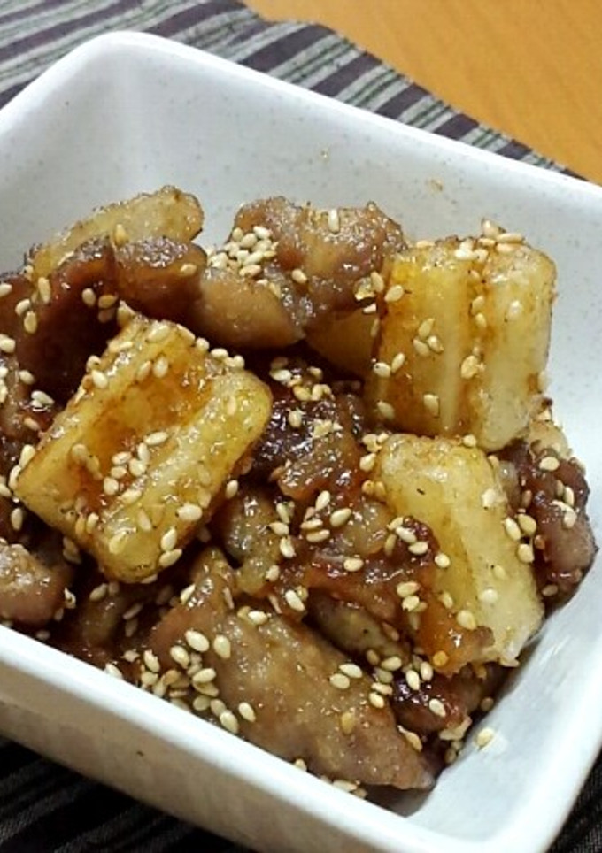 れんこんと豚肉の甘辛炒め-レシピのメイン写真